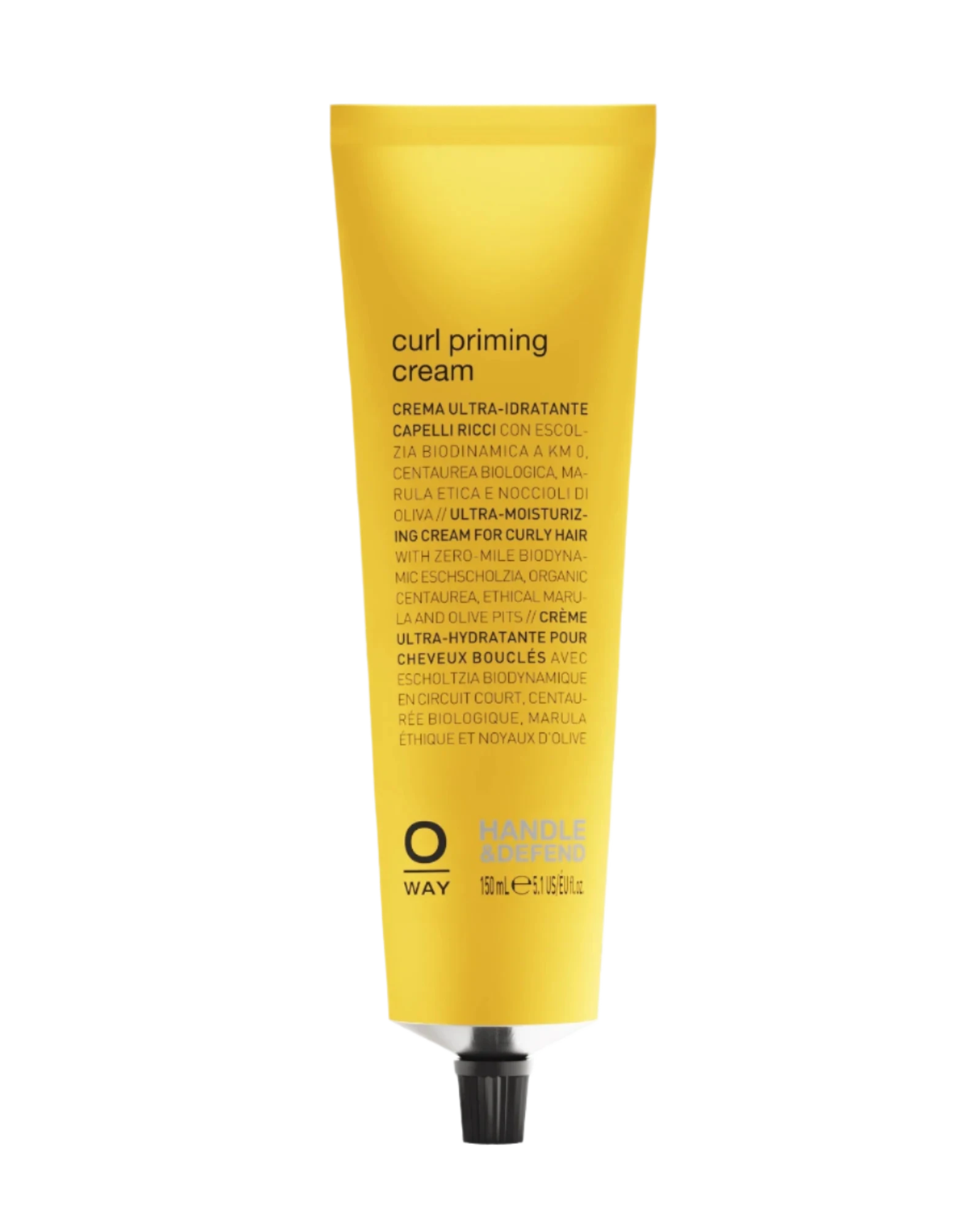 150mL aluminium tube of Oway Curl Priming Cream styling product